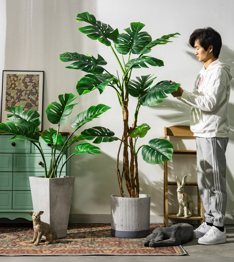 Cây trầu bà giả, cây cảnh giả, cây giả decor, cây giả