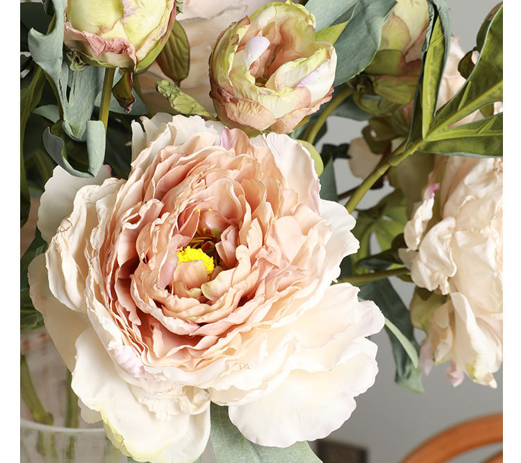 Hoa mẫu đơn giả, hoa decor trang trí nhà cửa, hoa giả