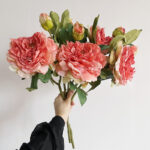 Hoa mẫu đơn giả, hoa decor trang trí nhà cửa, hoa giả