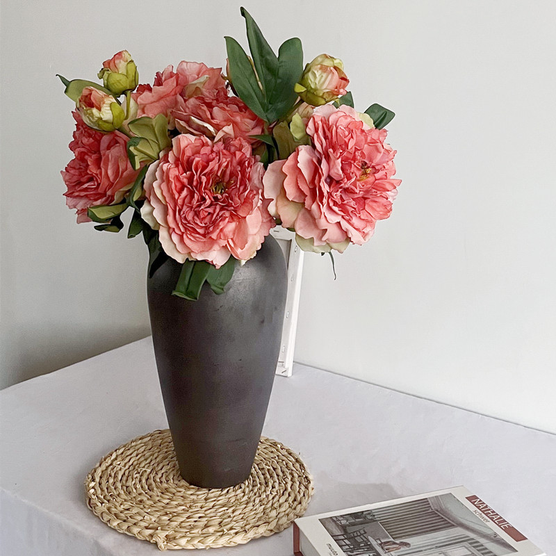 Hoa mẫu đơn giả, hoa decor trang trí nhà cửa, hoa giả