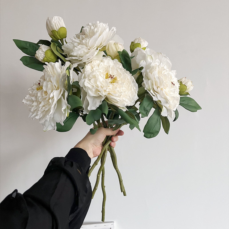 Hoa mẫu đơn giả, hoa decor trang trí nhà cửa, hoa giả