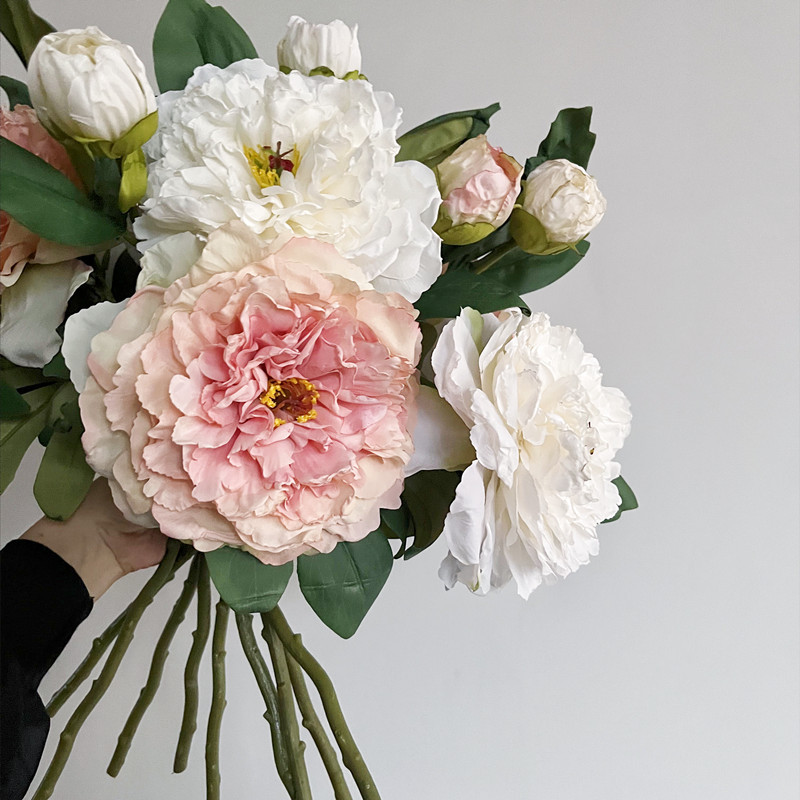 Hoa mẫu đơn giả, hoa decor trang trí nhà cửa, hoa giả