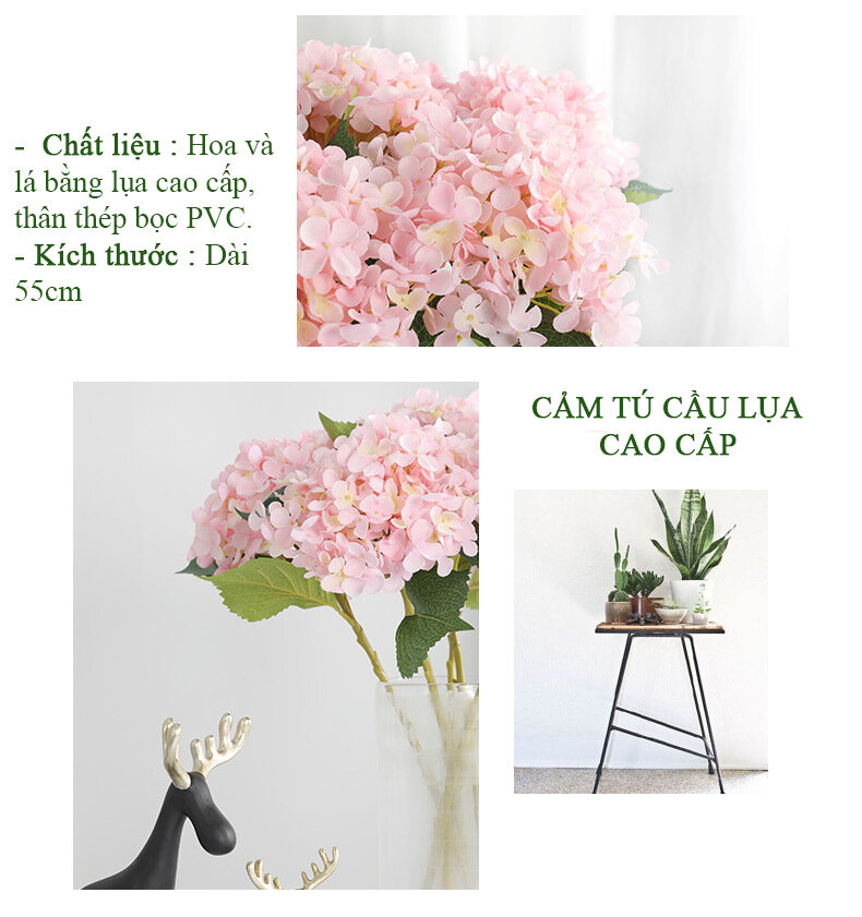 Hoa Cẩm tú cầu giả trang trí nhà cửa